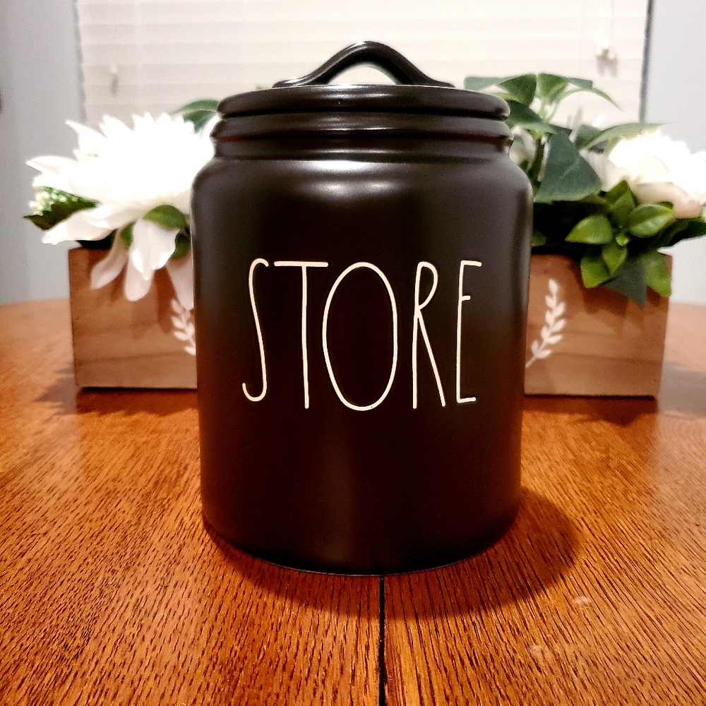 Rare Black Rae Dunn Canister 'STORE'